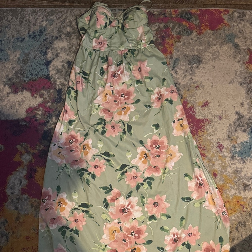 Floral Green Maxi Dress